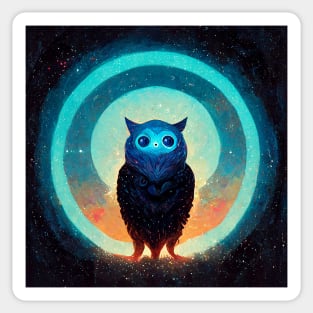 Owl in outer space Sticker